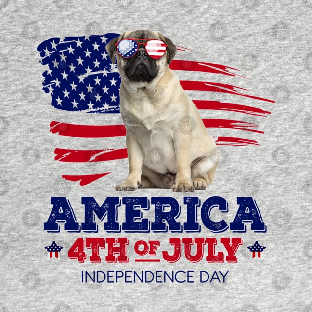 Pug Flag USA - America 4th Of July Independence Day by bunnierosoff21835